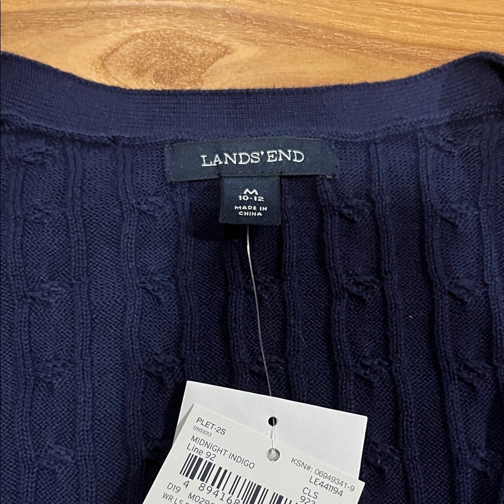 Lands' End Women's Deep Blue Cardigan - Picture 4 of 5